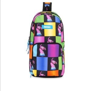 Fortnite Amplify Rainbow Checkered Sling Backpack